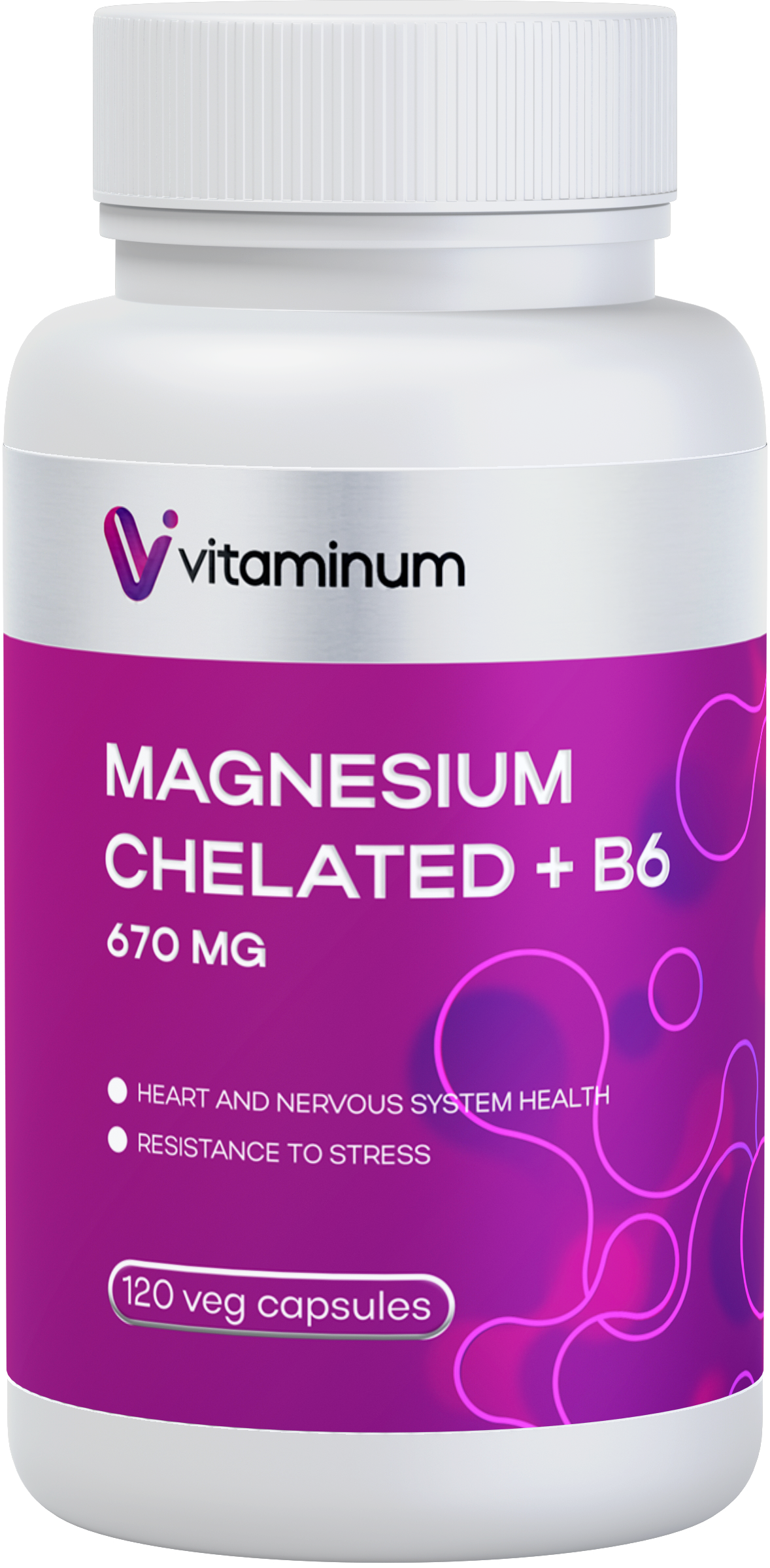 Vitaminum МАГНИЙ ХЕЛАТ + витамин В6 (670 MG) 120 капсул 800 мг  в Ишиме